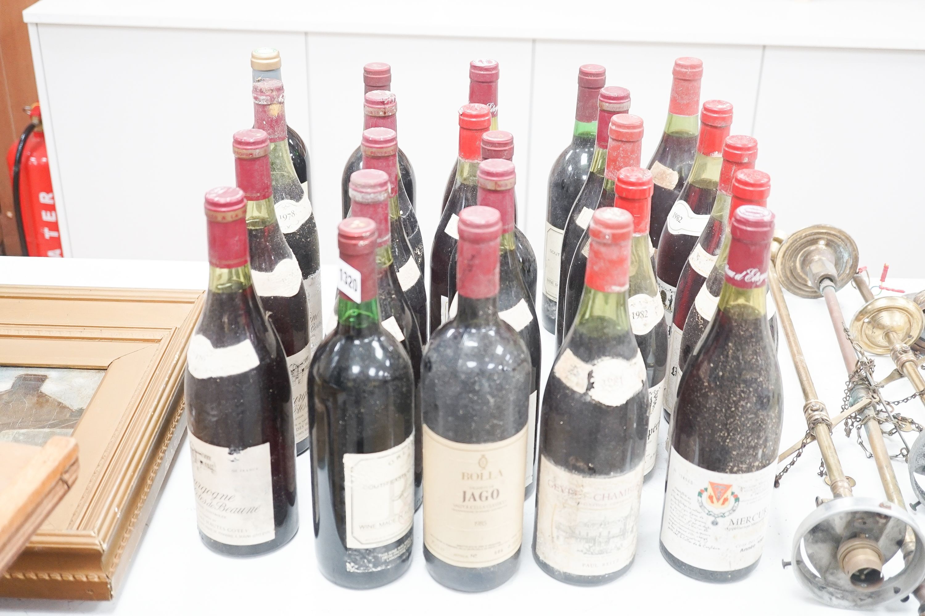 24 bottles of mixed red wine to include - one Gevrey Chambertin 1981, five Macon Superieur and seven Bourgogne Hautes Cotes des Beaune 1978